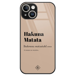 Casimoda iPhone 14 glazen hardcase - Hakuna Matata