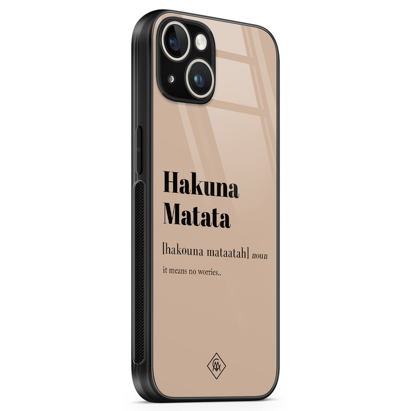 Casimoda iPhone 14 glazen hardcase - Hakuna Matata