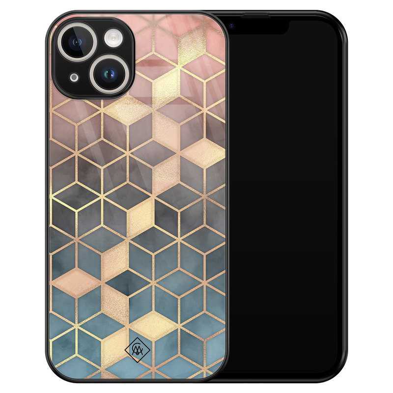 Casimoda iPhone 14 glazen hardcase - Cubes art