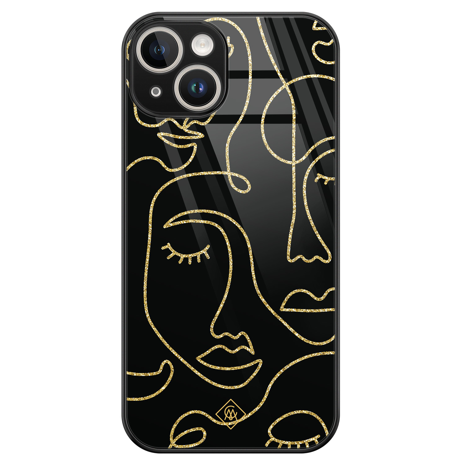 iPhone 14 glazen hardcase Abstract faces