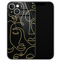 Casimoda iPhone 14 glazen hardcase - Abstract faces