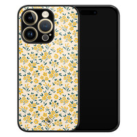 Casimoda iPhone 14 Pro glazen hardcase - Yellow garden