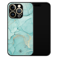 Casimoda iPhone 14 Pro glazen hardcase - Touch of mint