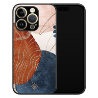 Casimoda iPhone 14 Pro glazen hardcase - Abstract terracotta