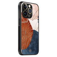 Casimoda iPhone 14 Pro glazen hardcase - Abstract terracotta