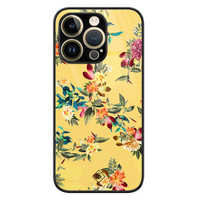 Casimoda iPhone 14 Pro glazen hardcase - Florals for days