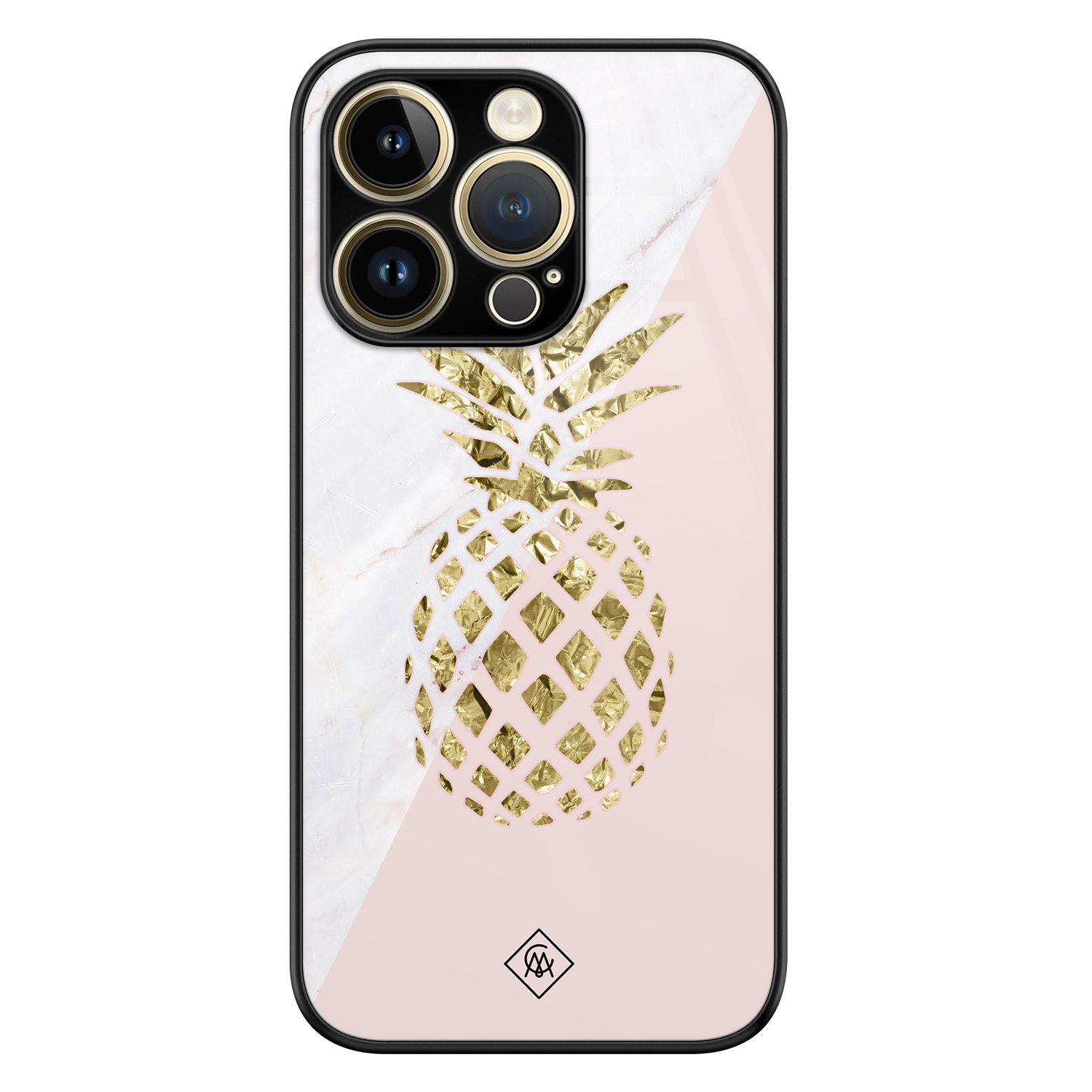iPhone 14 Pro glazen hardcase - Ananas