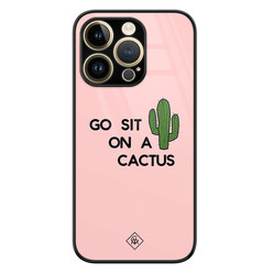 Casimoda iPhone 14 Pro glazen hardcase - Go sit on a cactus