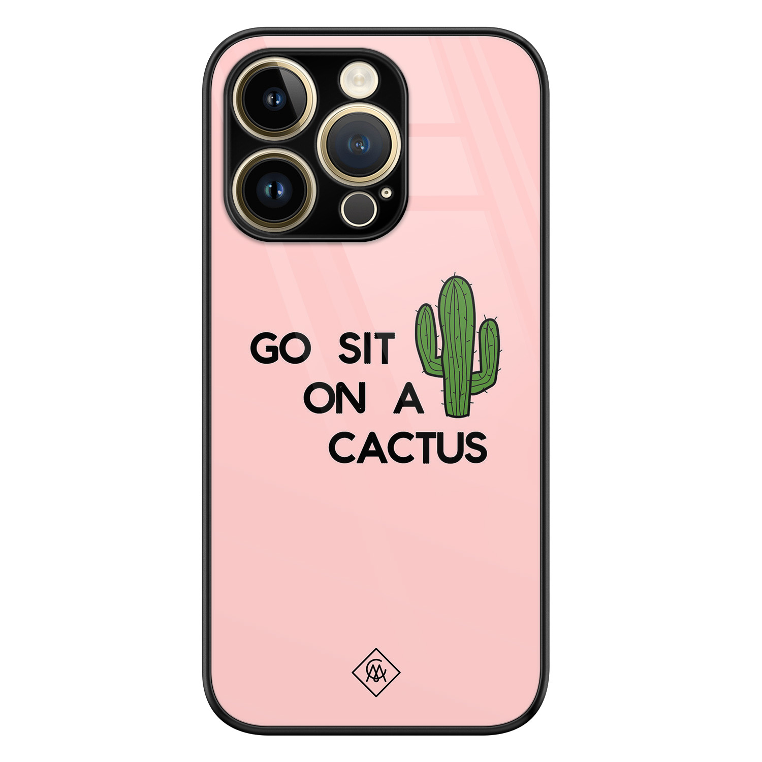 iPhone 14 Pro glazen hardcase - Go sit on a cactus