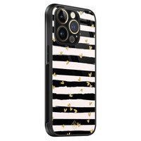 Casimoda iPhone 14 Pro glazen hardcase - Hart streepjes