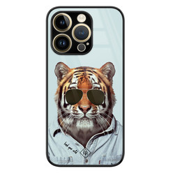 Casimoda iPhone 14 Pro glazen hardcase - Tijger wild