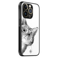 Casimoda iPhone 14 Pro glazen hardcase - Peekaboo