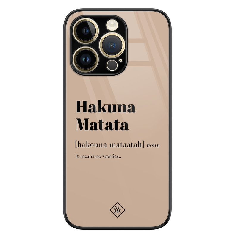 Casimoda iPhone 14 Pro glazen hardcase - Hakuna Matata