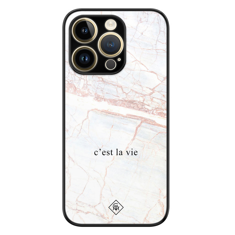 Casimoda iPhone 14 Pro glazen hardcase - C'est la vie