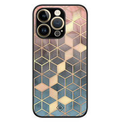 Casimoda iPhone 14 Pro glazen hardcase - Cubes art