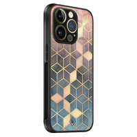 Casimoda iPhone 14 Pro glazen hardcase - Cubes art