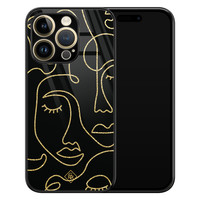 Casimoda iPhone 14 Pro glazen hardcase - Abstract faces