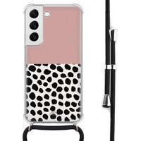 Casimoda Samsung Galaxy S22 hoesje met koord - Pink dots