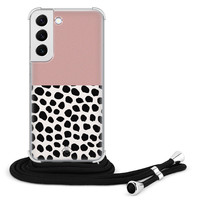 Casimoda Samsung Galaxy S22 hoesje met koord - Pink dots