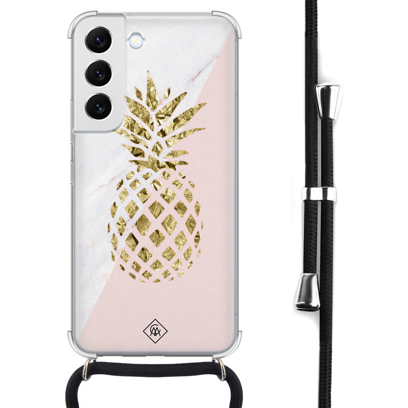 Casimoda Samsung Galaxy S22 hoesje met koord - Ananas