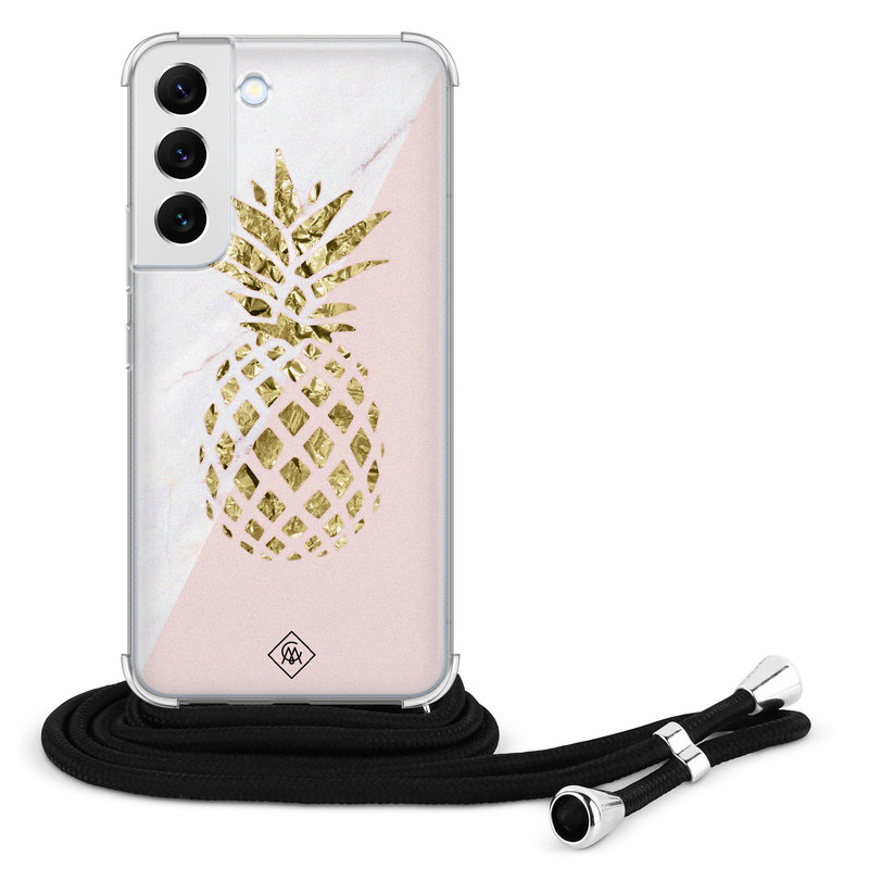 Casimoda Samsung Galaxy S22 hoesje met koord - Ananas