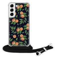 Casimoda Samsung Galaxy S22 hoesje met koord - Orange lemonade