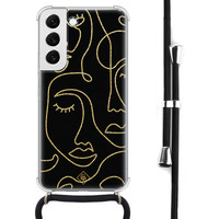 Casimoda Samsung Galaxy S22 hoesje met koord - Abstract faces