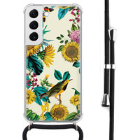 Casimoda Samsung Galaxy S22 hoesje met koord - Sunflowers