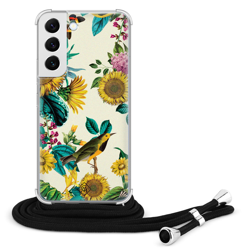 Casimoda Samsung Galaxy S22 hoesje met koord - Sunflowers