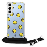 Casimoda Samsung Galaxy S22 hoesje met koord - Smileys