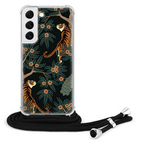 Casimoda Samsung Galaxy S22 hoesje met koord - Tijger jungle