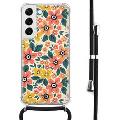 Casimoda Samsung Galaxy S22 hoesje met koord - Blossom