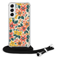 Casimoda Samsung Galaxy S22 hoesje met koord - Blossom