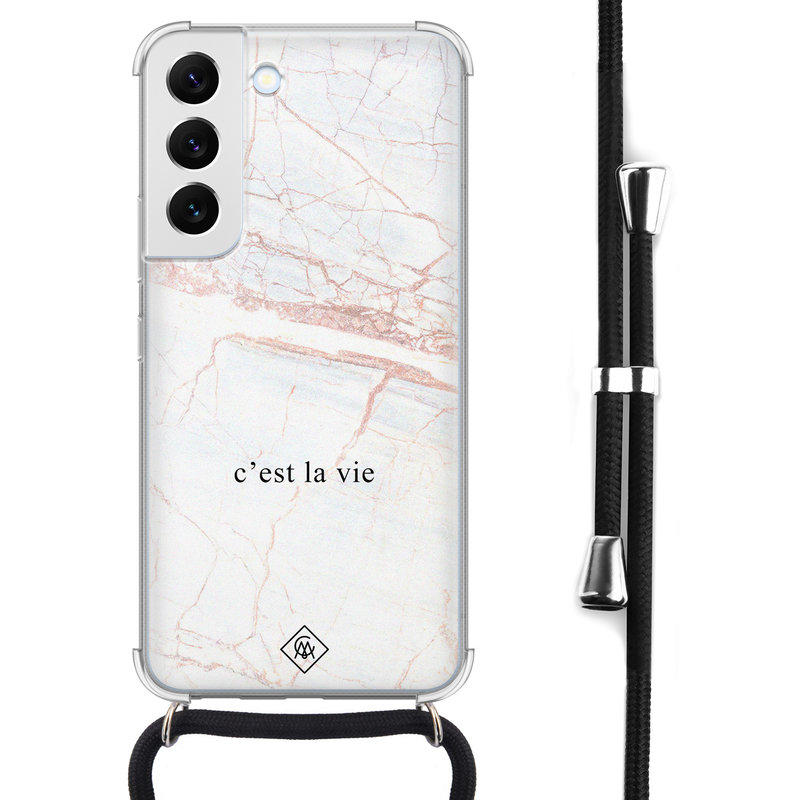 Casimoda Samsung Galaxy S22 hoesje met koord - C'est la vie