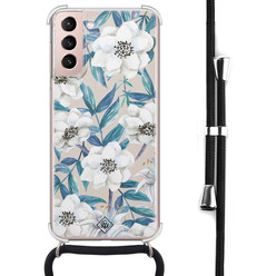 Casimoda Samsung Galaxy S21 hoesje met koord - Touch of flowers