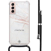 Casimoda Samsung Galaxy S21 hoesje met koord - C'est la vie