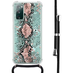 Casimoda Samsung Galaxy S20 FE hoesje met koord - Snake pastel
