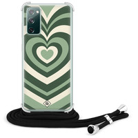 Casimoda Samsung Galaxy S20 FE hoesje met koord - Hart groen swirl