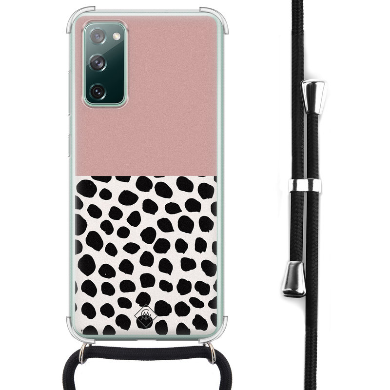 Casimoda Samsung Galaxy S20 FE hoesje met koord - Pink dots