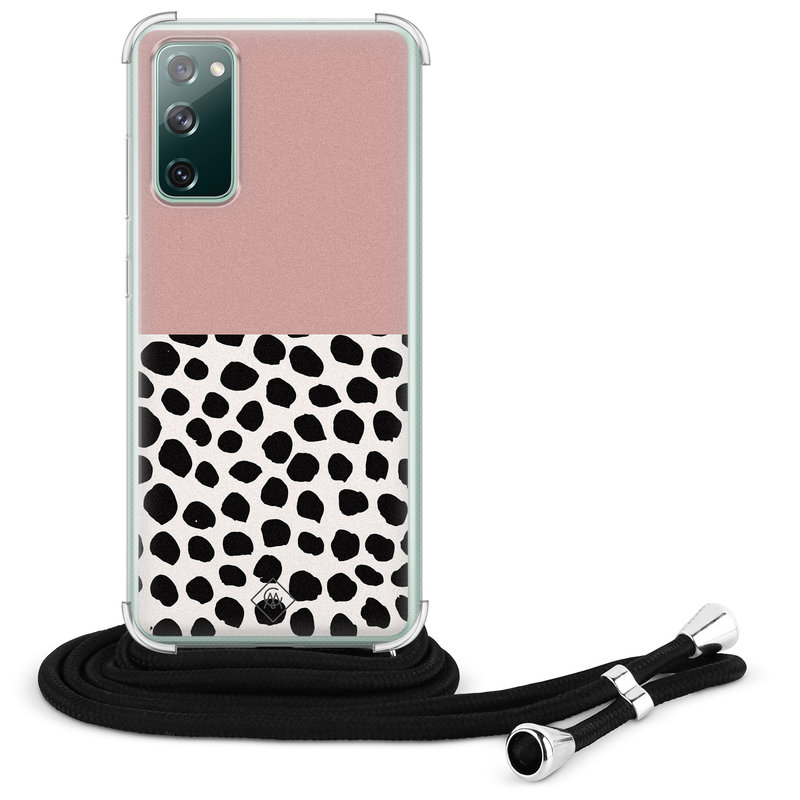 Casimoda Samsung Galaxy S20 FE hoesje met koord - Pink dots