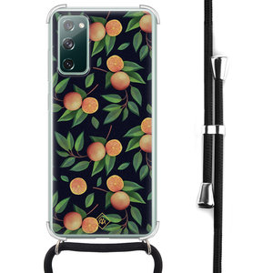 Casimoda Samsung Galaxy S20 FE hoesje met koord - Orange lemonade