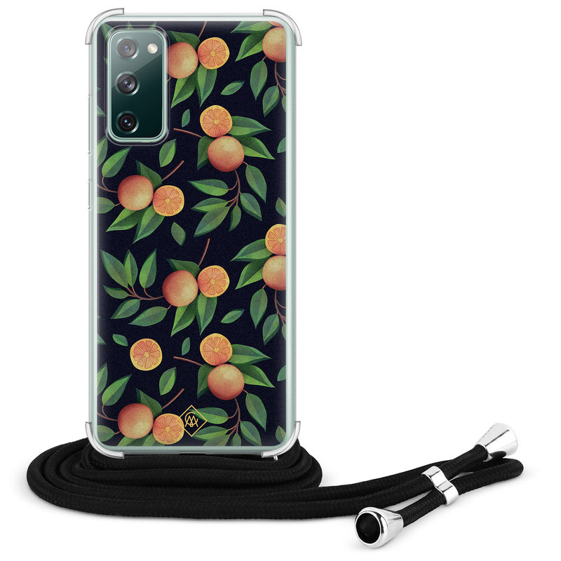 Casimoda Samsung Galaxy S20 FE hoesje met koord - Orange lemonade