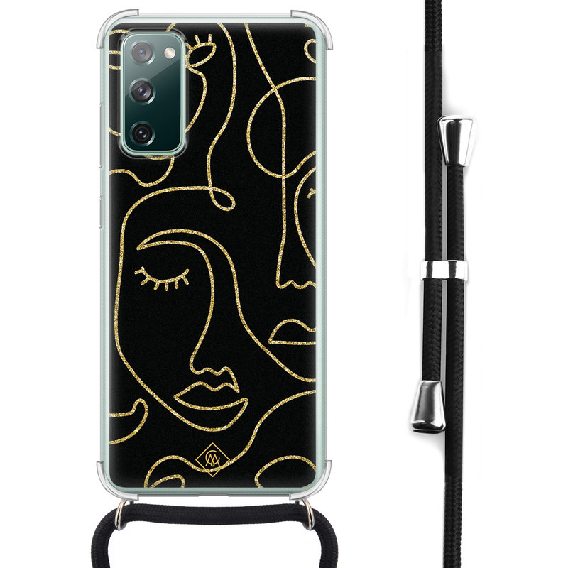 Casimoda Samsung Galaxy S20 FE hoesje met koord - Abstract faces
