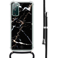 Casimoda Samsung Galaxy S20 FE hoesje met koord - Marmer zwart