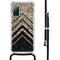 Casimoda Samsung Galaxy S20 FE hoesje met koord - Chevron luipaard