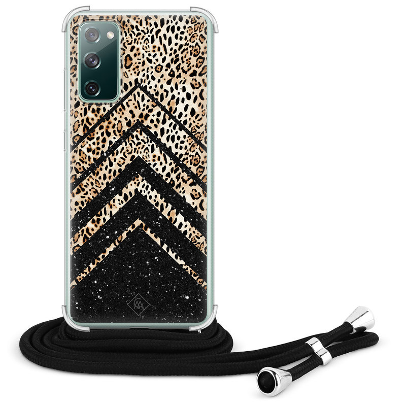 Casimoda Samsung Galaxy S20 FE hoesje met koord - Chevron luipaard