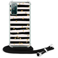 Casimoda Samsung Galaxy S20 FE hoesje met koord - Hart streepjes