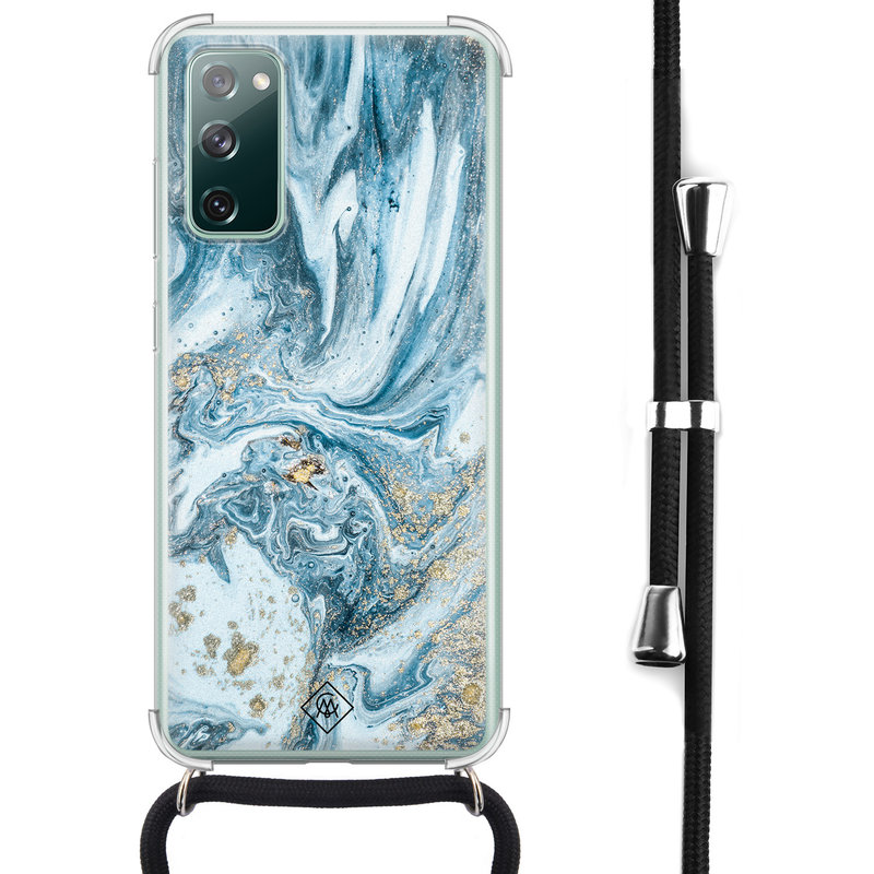 Casimoda Samsung Galaxy S20 FE hoesje met koord - Marble sea