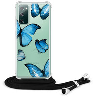 Casimoda Samsung Galaxy S20 FE hoesje met koord - Blauwe vlinders