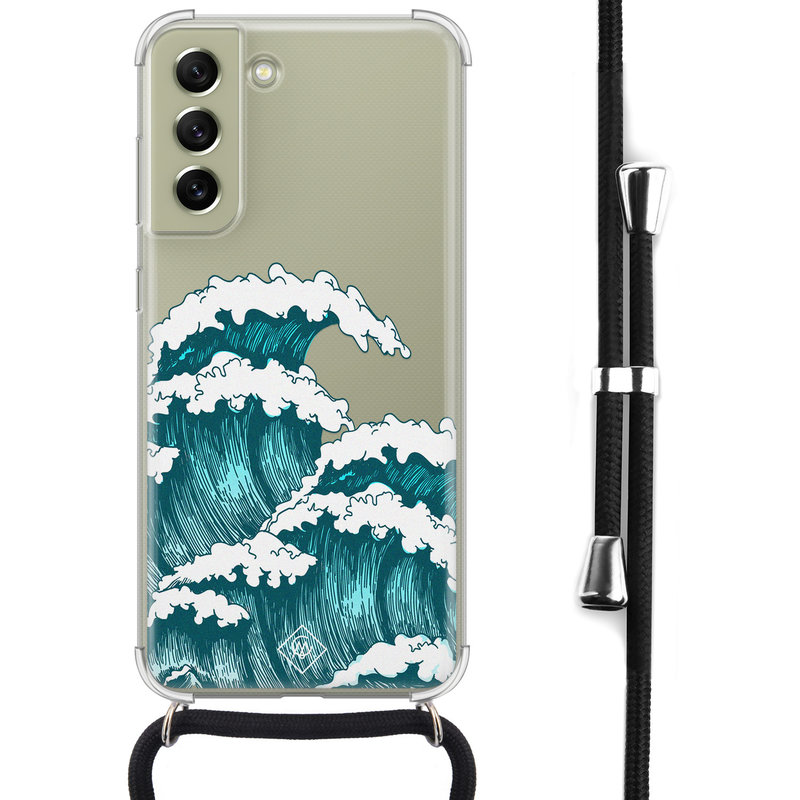Casimoda Samsung Galaxy S21 FE hoesje met koord - Wave